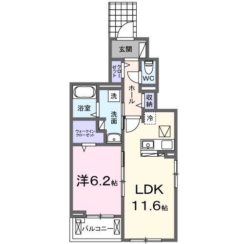 額原町アパートＫ・Ⅰ 間取り図