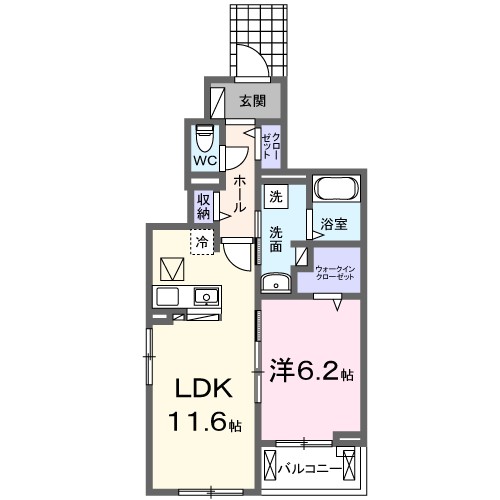 額原町アパートＫ・Ⅰ 間取り図