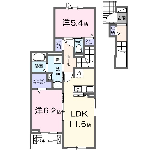 額原町アパートＫ・Ⅰ 間取り図