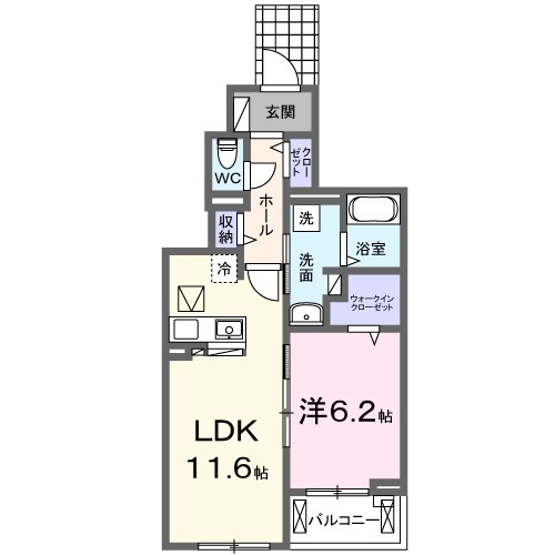 額原町アパートＫ・Ⅰ 間取り図