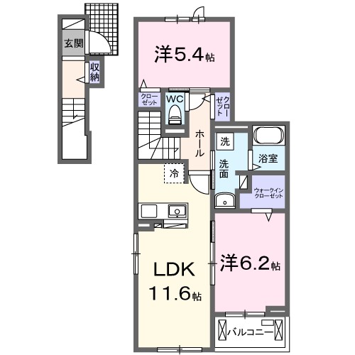 額原町アパートＫ・Ⅰ 間取り図