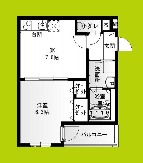 フジパレス瓢箪山Ⅱ番館 間取り