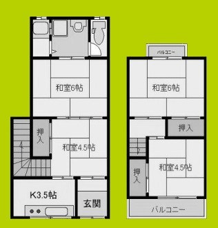 瓜破1丁目借家 間取り