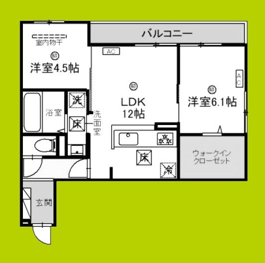 グランヴェールⅥ 間取り図