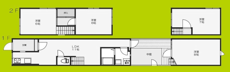 大阪市城東区新喜多1-4-36貸家 間取り