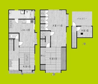 阿倍野筋4丁目貸家 間取り