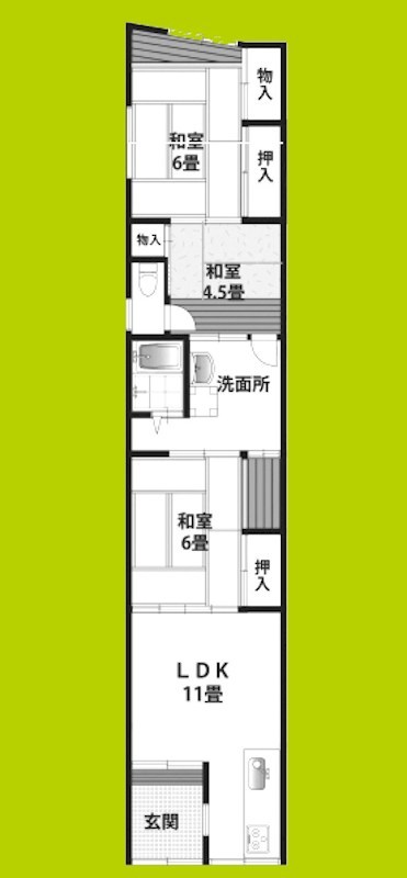 御幣島2丁目貸家 間取り