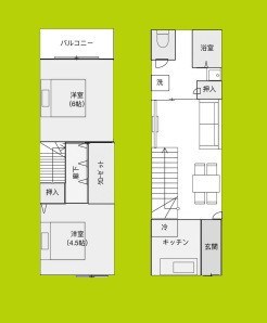 大今里南2丁目中古テラスハウス 間取り
