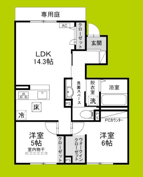 仮称D-ROOM六万寺町 間取り