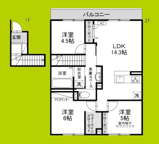 仮称D-ROOM六万寺町 間取り