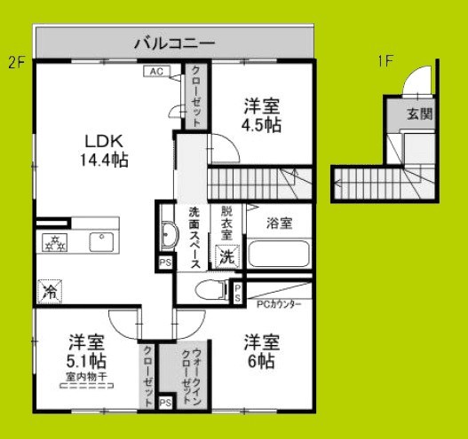 仮称D-ROOM六万寺町 間取り