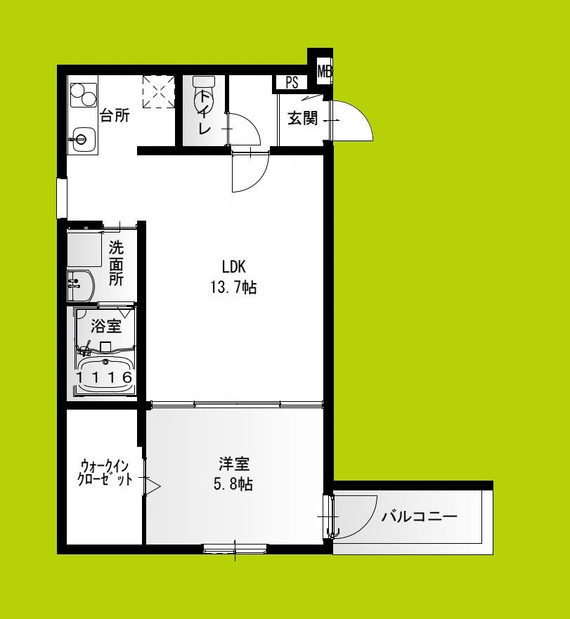 フジパレス上野芝Ⅱ番館 間取り