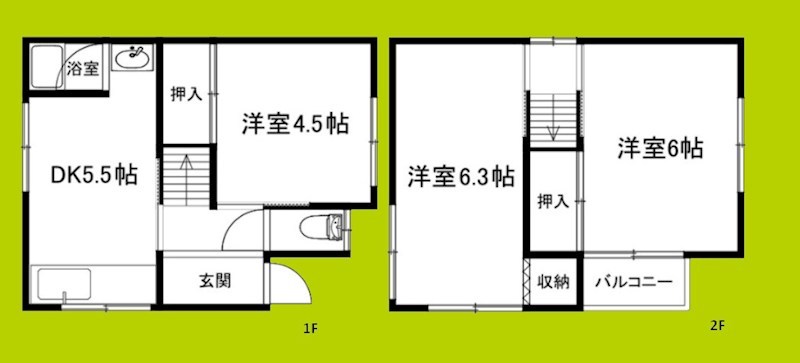 御崎2丁目貸家 間取り