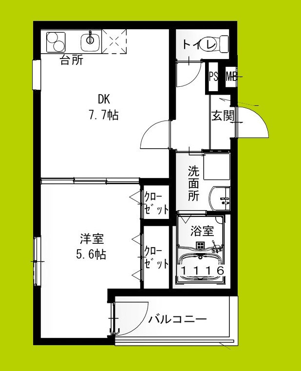 フジパレス瓜生堂Ⅰ番館 間取り図