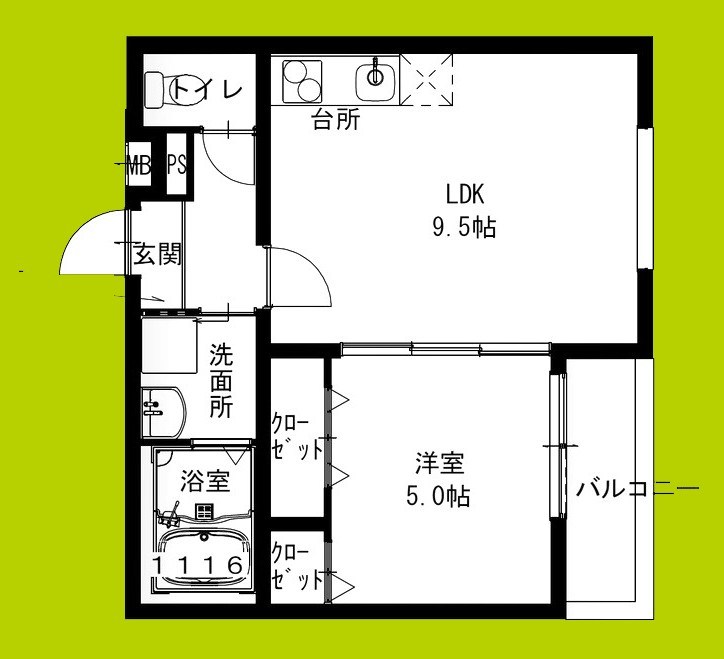 フジパレス瓜生堂Ⅰ番館 間取り図