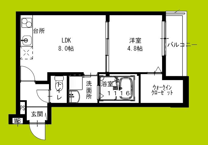 フジパレス瓜生堂Ⅱ番館 間取り図
