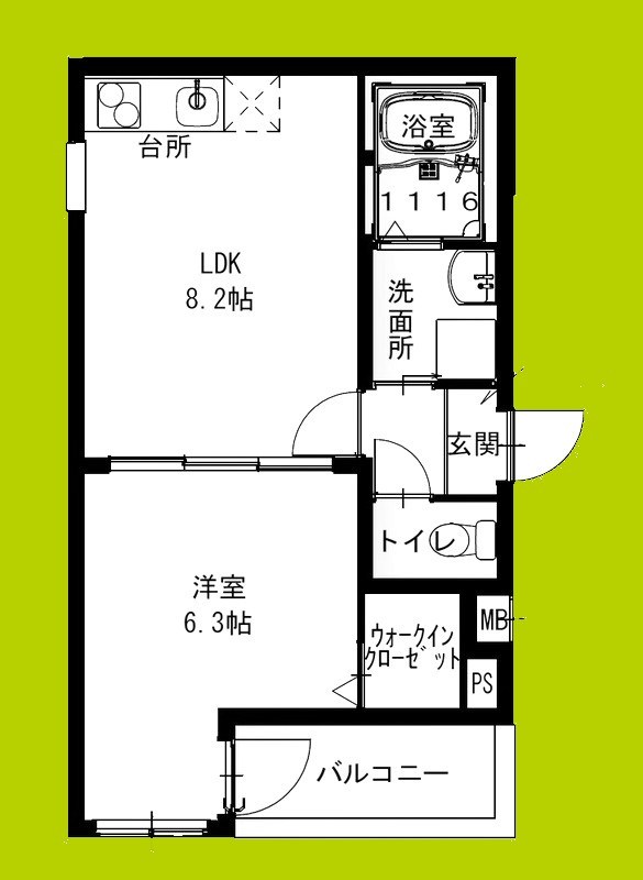 フジパレス瓜生堂Ⅴ番館 間取り