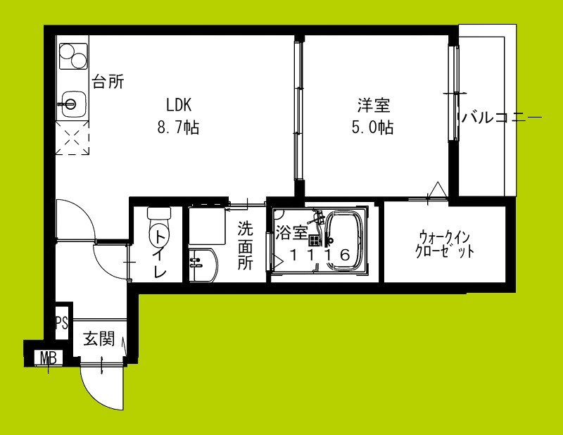 フジパレス瓜生堂Ⅴ番館 間取り