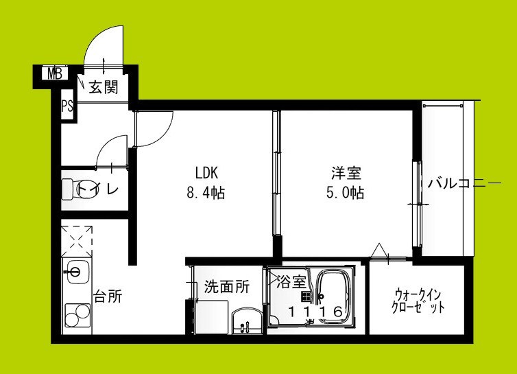 フジパレス瓜生堂Ⅵ番館 間取り