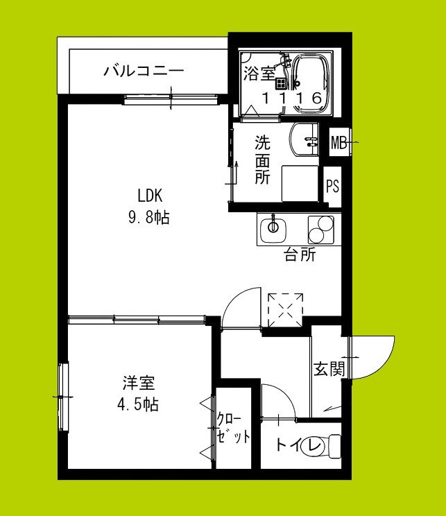 フジパレス瓜生堂Ⅵ番館 間取り