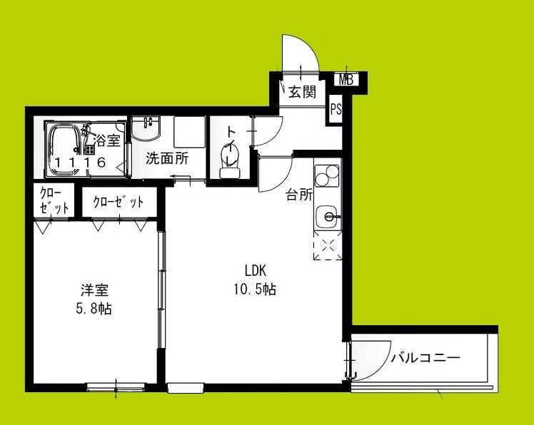 フジパレス瓜生堂Ⅵ番館 間取り