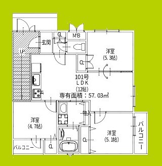 ピレーネ豊南町南 間取り