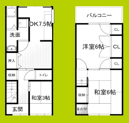 下新庄4丁目テラスハウス 間取り