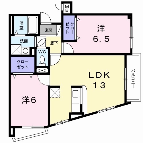 グラン　ソレイユ　（高安北） 間取り