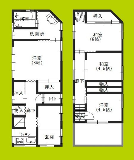十八条貸家・18番 間取り