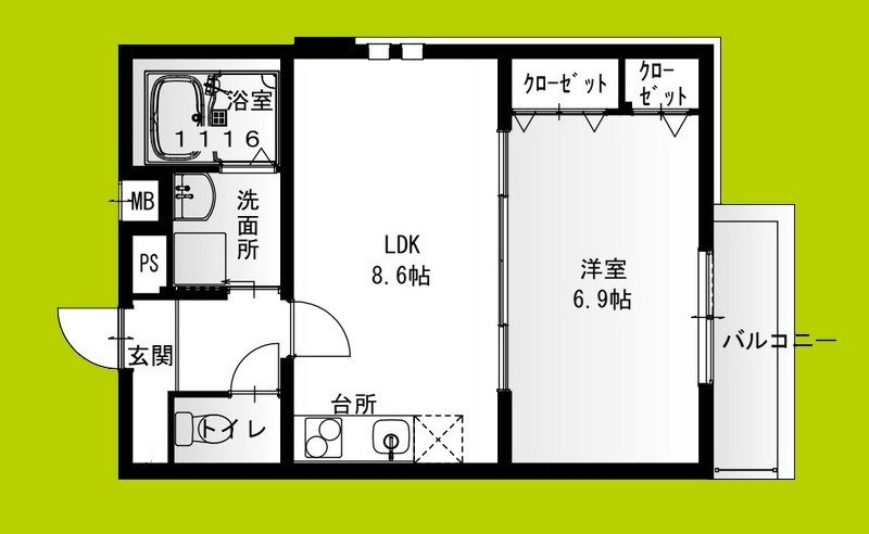 フジパレス俊徳道Ⅴ番館 間取り