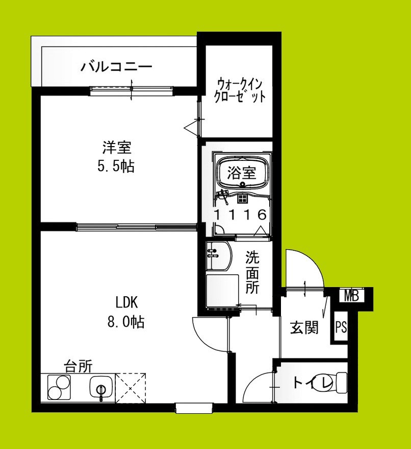 フジパレス俊徳道Ⅱ番館 間取り