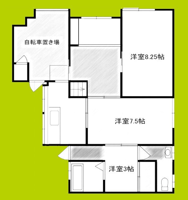 西田邸 貸家・貸事務所　 間取り
