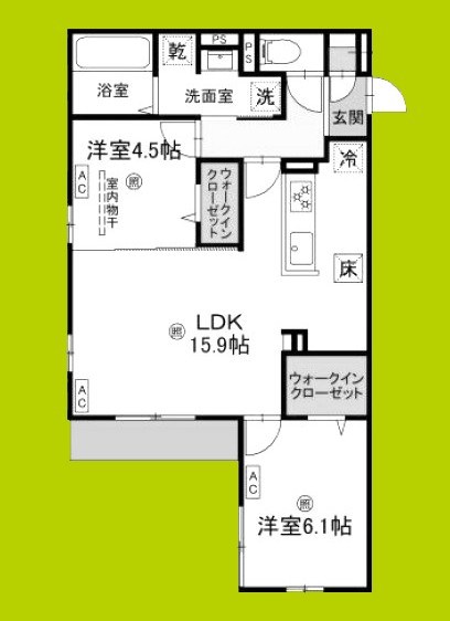クラシスト甲子園一番町Ⅱ 間取り