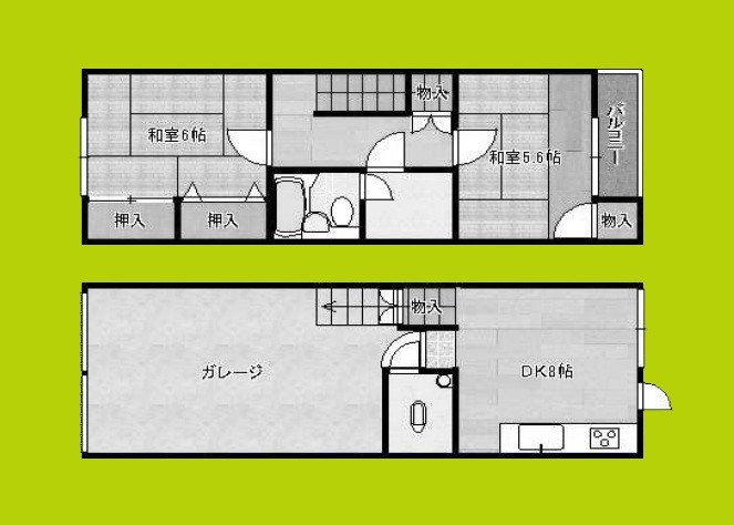 住道矢田1丁目ガレージハウス 間取り