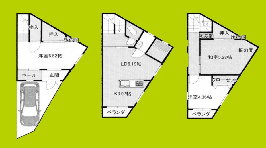 浜口西貸家 間取り