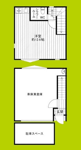 門真市小路町ガレージジハウス 間取り
