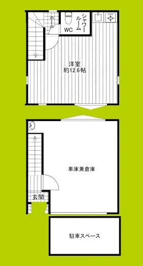 門真市小路町ガレージジハウス 間取り