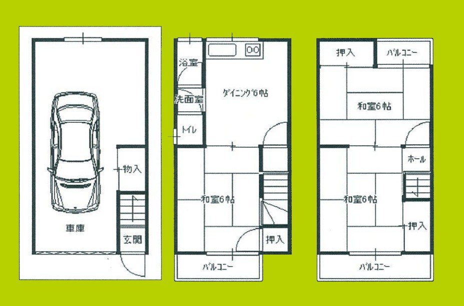 瓜破東貸家 間取り
