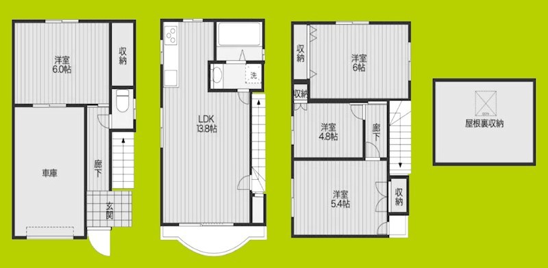 大阪市港区田中2丁目　戸建 間取り
