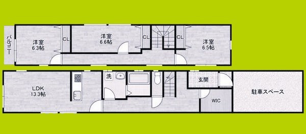 西今川2貸家 間取り図