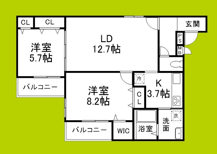 リベルト・ボヌールⅢ番館 間取り図