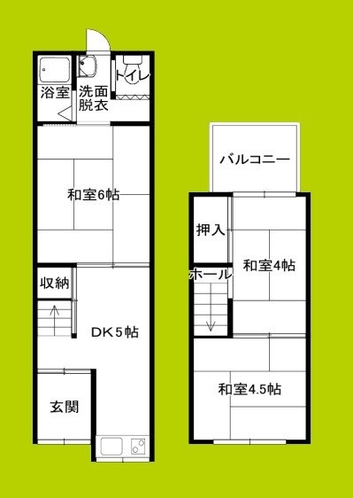 井上貸家橋本町 間取り