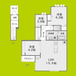 アレスハイム武庫之荘　B棟 間取り