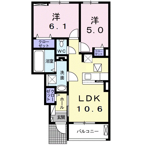 プラシードⅡ　Ｂ棟 間取り