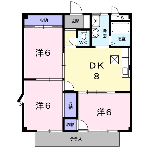 東ヶ丘グリーンハイツＢ棟 間取り