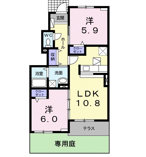 レジデンスイナリＡ 間取り