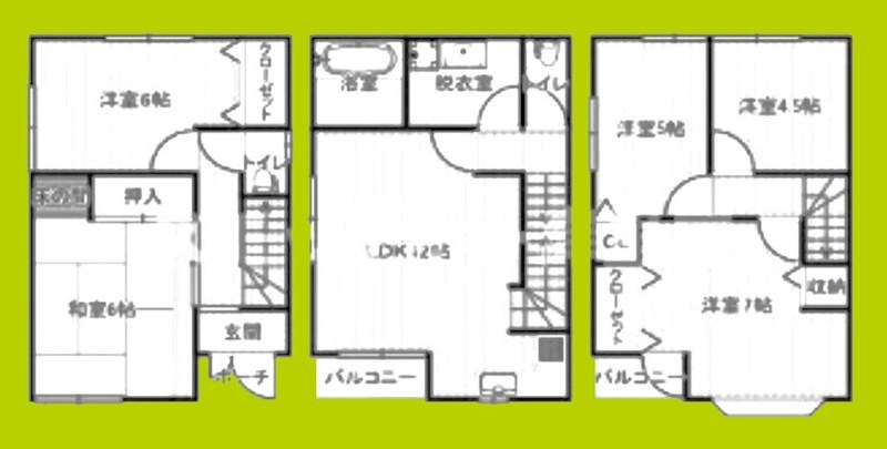 阿倍野筋4丁目戸建て 間取り