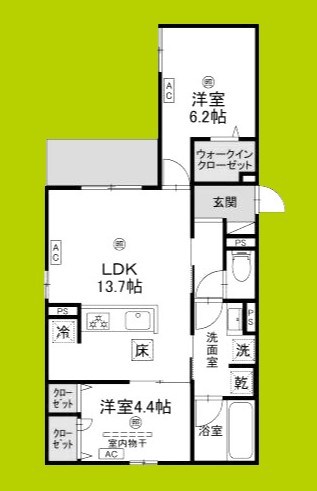 TORISIA平野Ⅱ 間取り