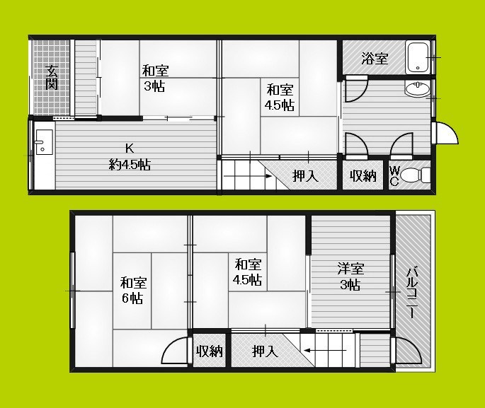 海老江8丁目　貸家 間取り