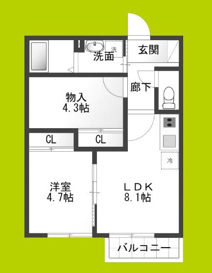 Cedar Hall Yamada Two 間取り